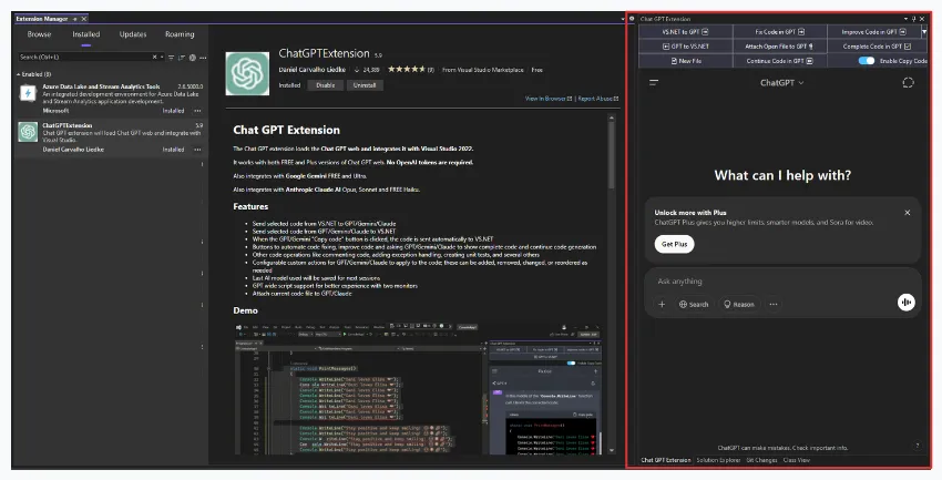 ChatGPT Extension Window