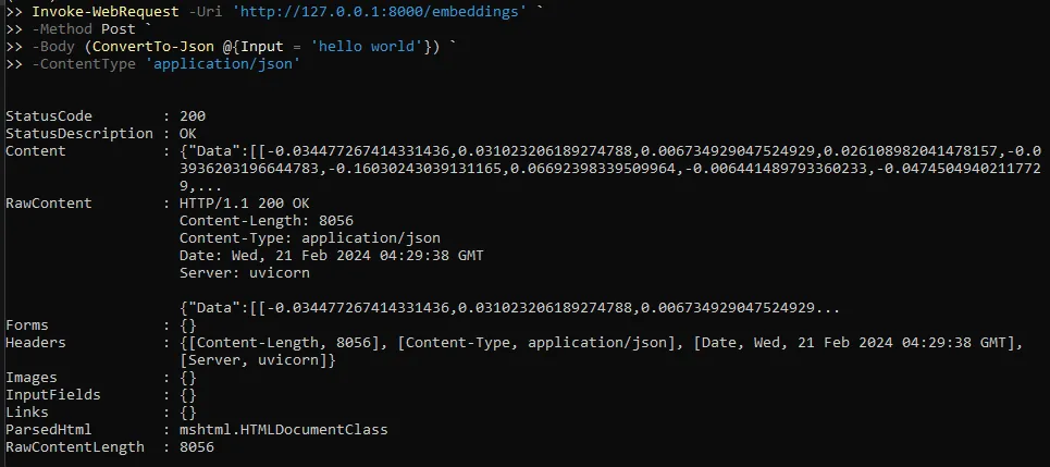 api response