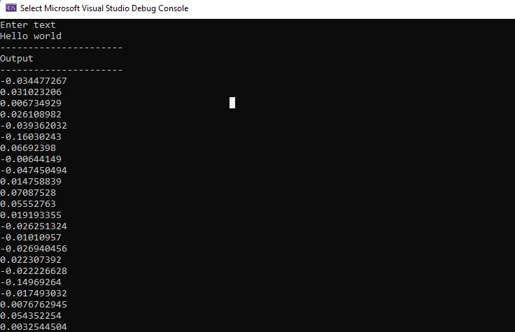 console output